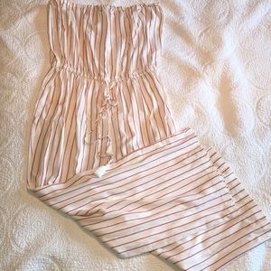 Red and white striped jumpsuit